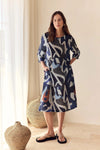 Tirelli '25D3753 Dress' - Blue Abstract Print
