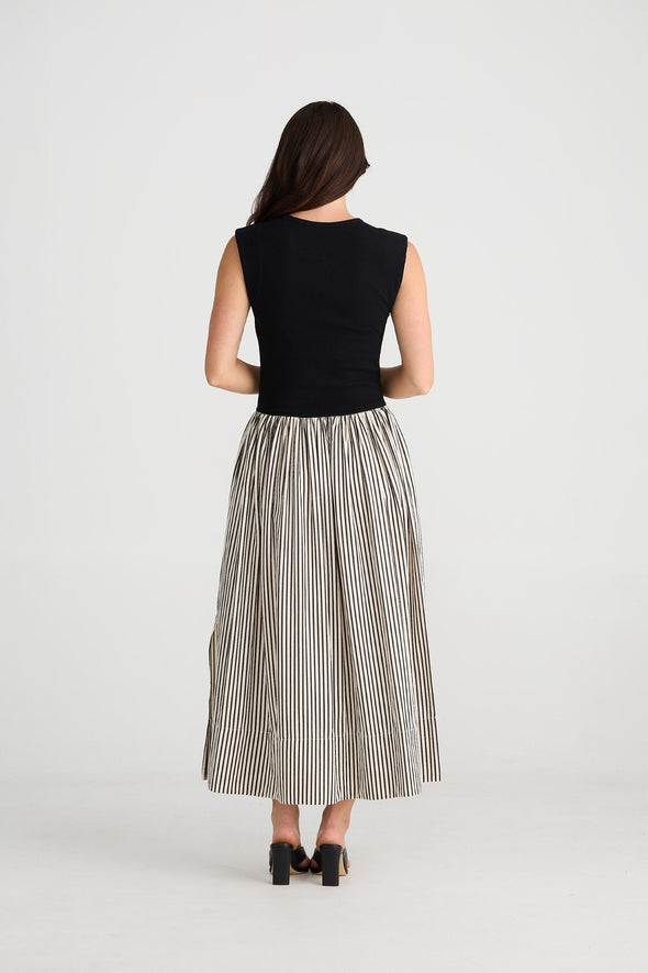 Brave + True 'Daphne Dress' - Black Black/White Stripe