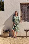 Tirelli '25D3753 Dress'- Green Geo Print