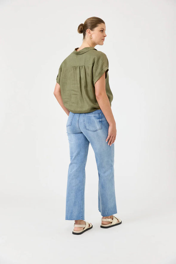 Eb & Ive 'Studio Tie Shirt' - Khaki