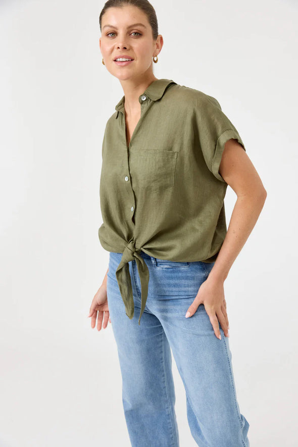 Eb & Ive 'Studio Tie Shirt' - Khaki