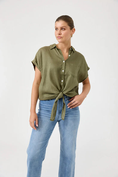 Eb & Ive 'Studio Tie Shirt' - Khaki