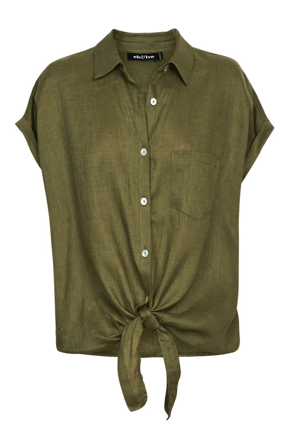 Eb & Ive 'Studio Tie Shirt' - Khaki
