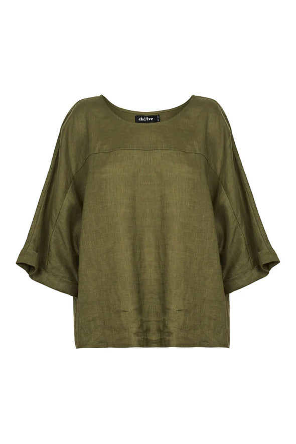 Eb & Ive 'Studio Relaxed Top' - Khaki