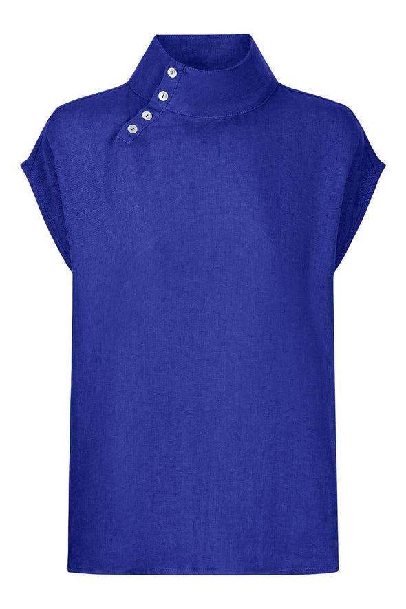 Eb & Ive 'Halcyon Button Top' - Cobalt