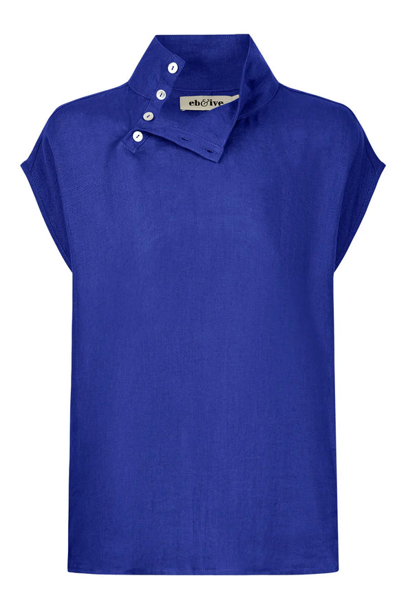 Eb & Ive 'Halcyon Button Top' - Cobalt