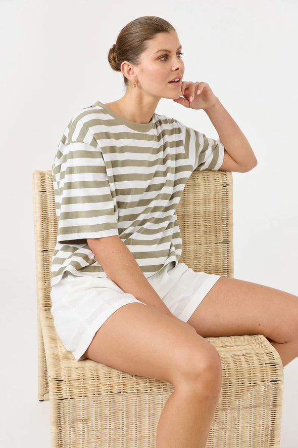 Eb & Ive 'Studio Striped TShirt' - Olive