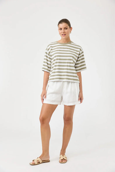 Eb & Ive 'Studio Striped TShirt' - Olive