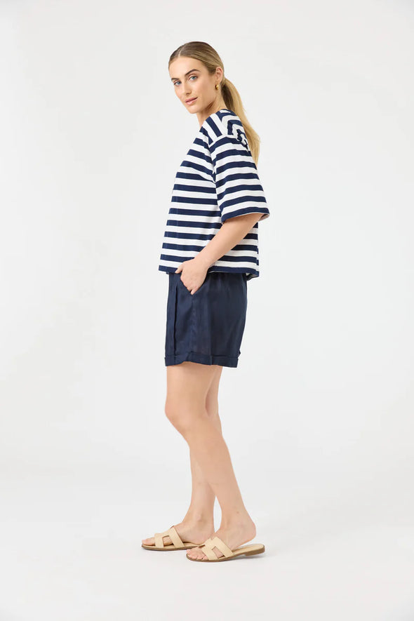 Eb & Ive 'Studio Stripe TShirt' - Indigo
