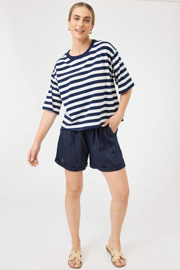 Eb & Ive 'Studio Stripe TShirt' - Indigo