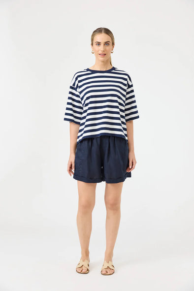Eb & Ive 'Studio Stripe TShirt' - Indigo