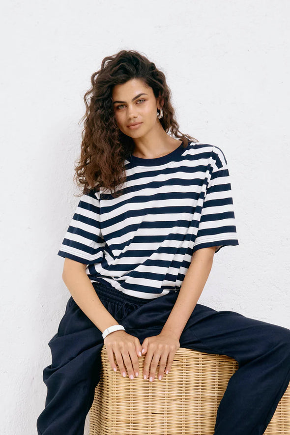 Eb & Ive 'Studio Stripe TShirt' - Indigo