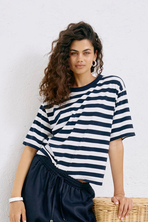 Eb & Ive 'Studio Stripe TShirt' - Indigo