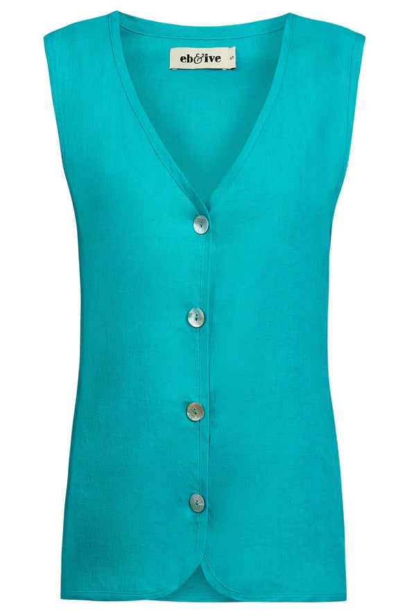 Eb & Ive 'Miramar Vest'  - Lagoon