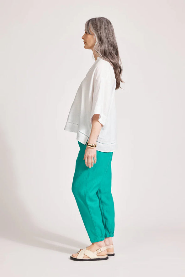 Eb & Ive 'Miramar Collared Top' - White