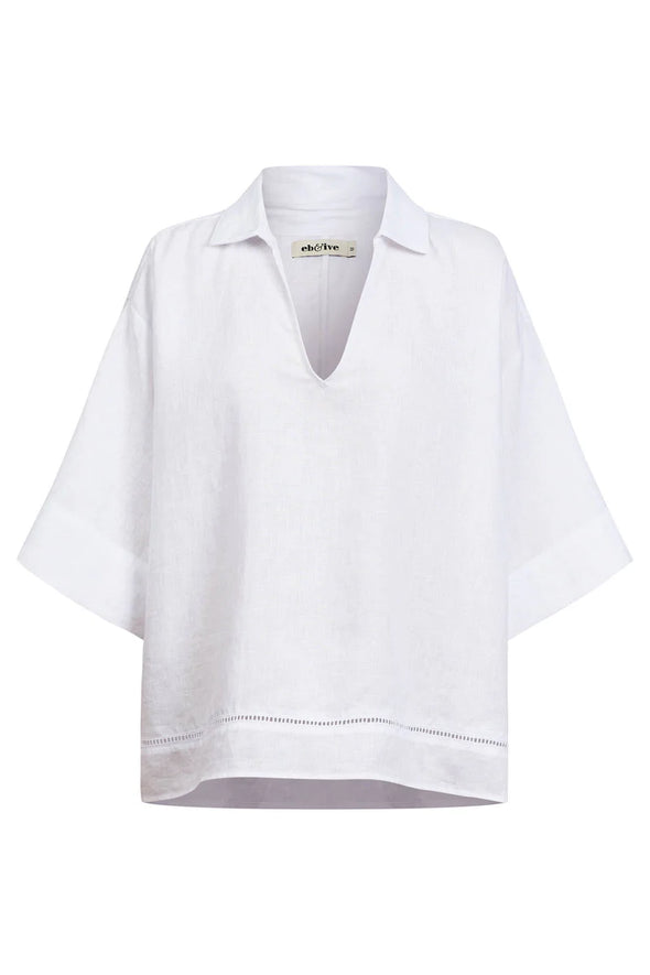 Eb & Ive 'Miramar Collared Top' - White