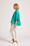 Eb & Ive 'Miramar Collared Top' - Lagoon