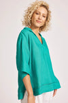 Eb & Ive 'Miramar Collared Top' - Lagoon