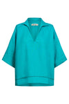 Eb & Ive 'Miramar Collared Top' - Lagoon