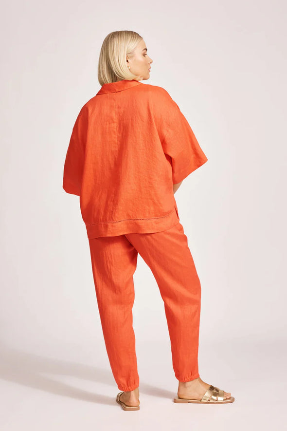 Eb & Ive 'Miramar Collared Top' - Coral
