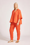 Eb & Ive 'Miramar Collared Top' - Coral
