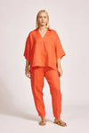 Eb & Ive 'Miramar Collared Top' - Coral