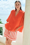 Eb & Ive 'Miramar Collared Top' - Coral