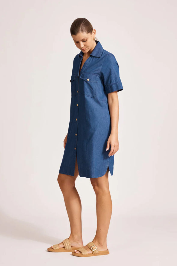 Eb & Ive 'Melenia Shirtdress' - Indigo