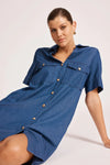 Eb & Ive 'Melenia Shirtdress' - Indigo