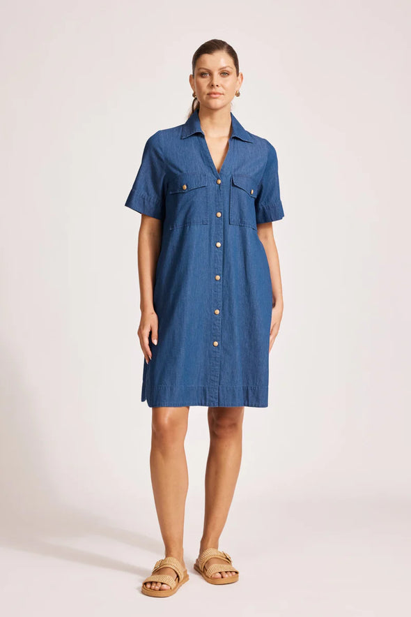 Eb & Ive 'Melenia Shirtdress' - Indigo