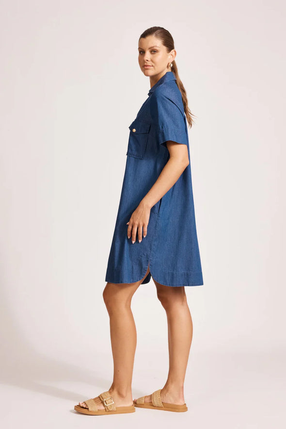 Eb & Ive 'Melenia Shirtdress' - Indigo