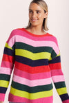 Wear Colour '185 Sweater' - Jungle Boogie Stripe