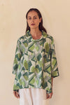 Tirelli '25A3750 Top'  - Green Geo Print