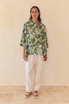 Tirelli '25A3750 Top'  - Green Geo Print