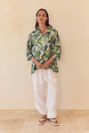 Tirelli '25A3750 Top'  - Green Geo Print