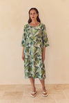 Tirelli '25D3753 Dress'- Green Geo Print
