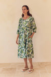 Tirelli '25D3753 Dress'- Green Geo Print
