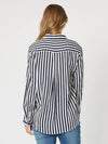 Threadz 'Tina Stripe Shirt' - Navy White Stripe