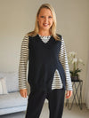 Threadz 'Vicky Side Split Vest' - Black