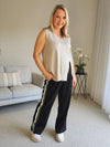 Threadz 'Vicky Side Split Vest' - Natural