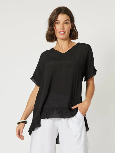 Clarity 'Button Back Top' - Black