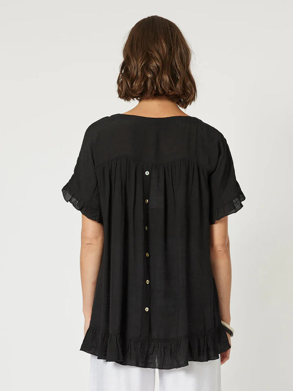 Clarity 'Button Back Top' - Black