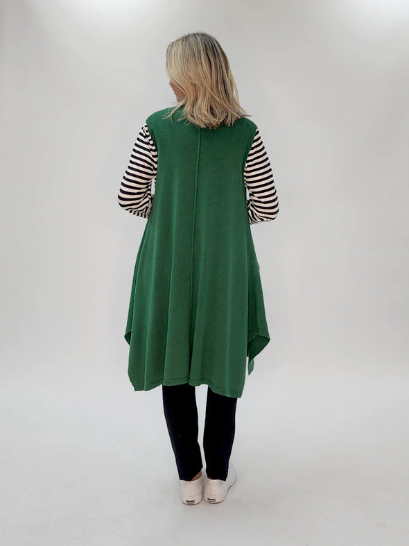 Clarity 'Pia Long Line Vest' - Emerald