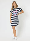 Threadz 'Pink Heart Stripe Dress' - Navy/White