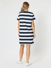 Threadz 'Pink Heart Stripe Dress' - Navy/White