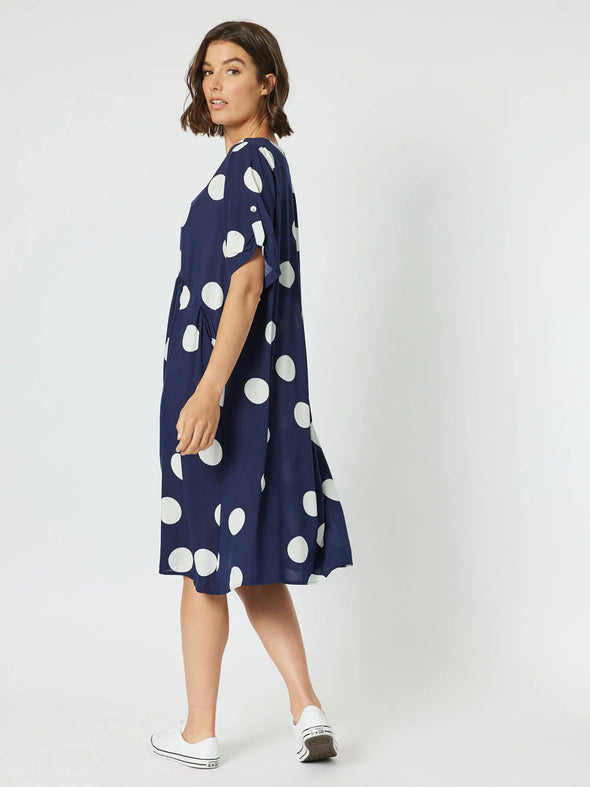 Clarity 'Spot The Dress' - Navy & White Spot