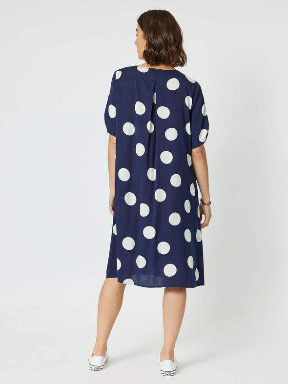 Clarity 'Spot The Dress' - Navy & White Spot