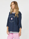 Threadz 'C'est La Vie 2 In 1 Top' - Navy