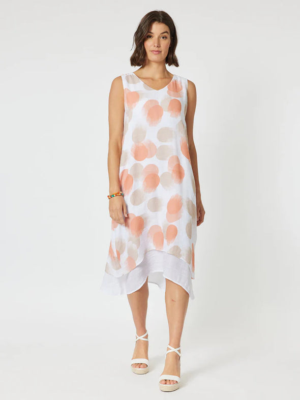 Clarity 'Portofino Spot Dress' - Melon