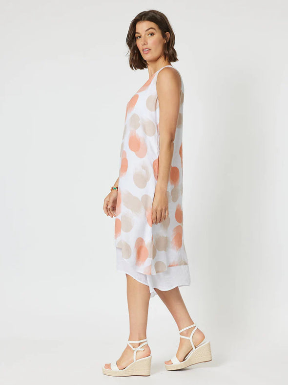 Clarity 'Portofino Spot Dress' - Melon